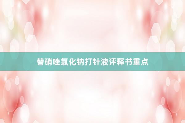 替硝唑氯化钠打针液评释书重点
