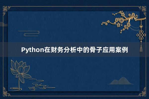 Python在财务分析中的骨子应用案例